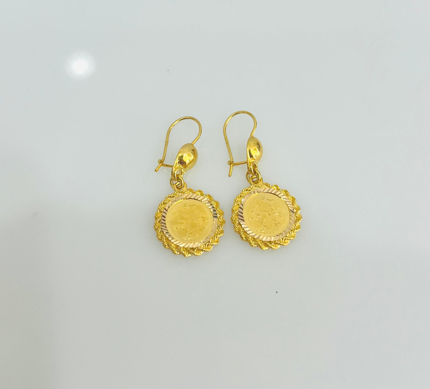 21K Gold Coin Earrings
