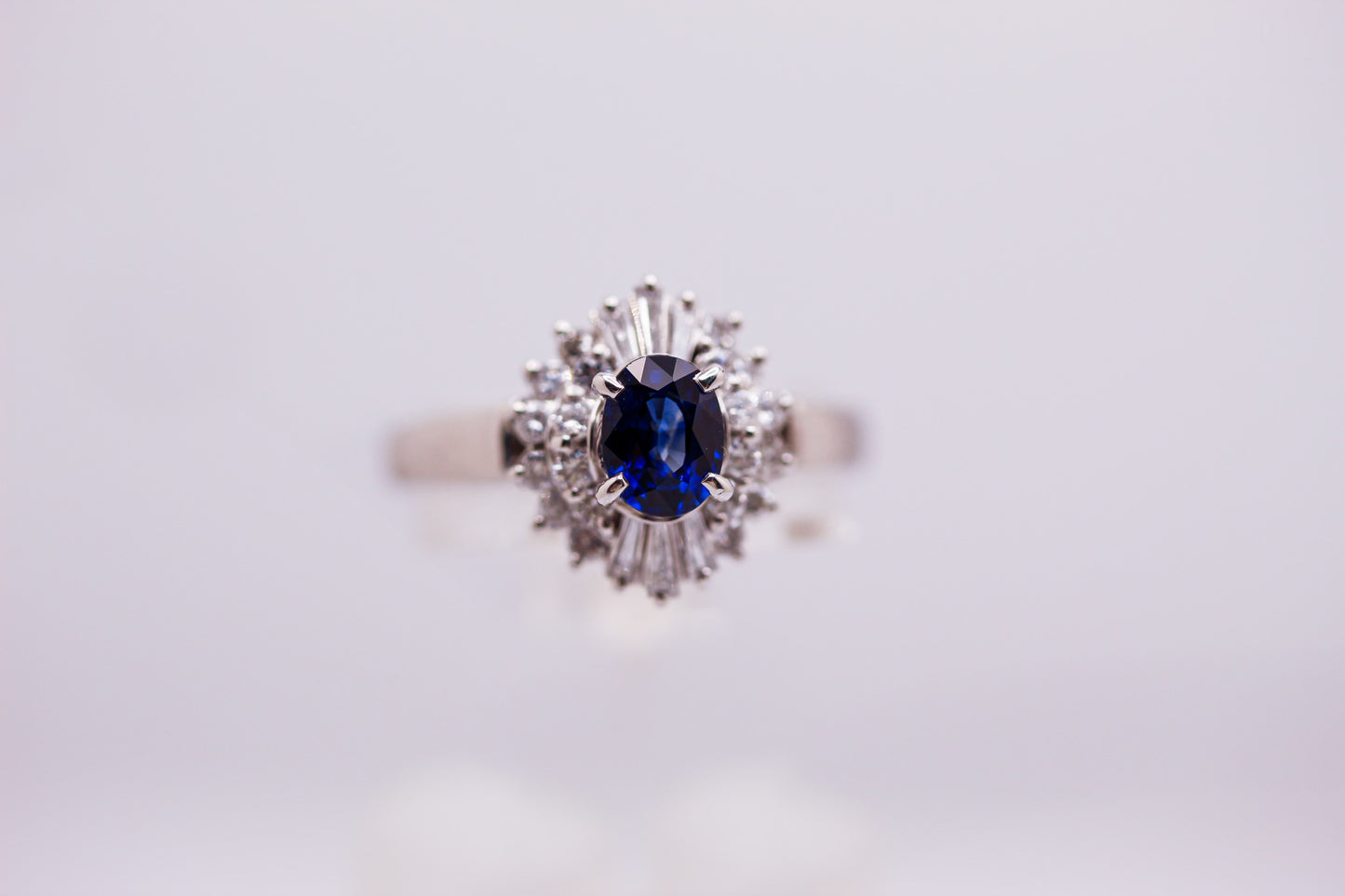 Platinum Sapphire And Diamond Ring