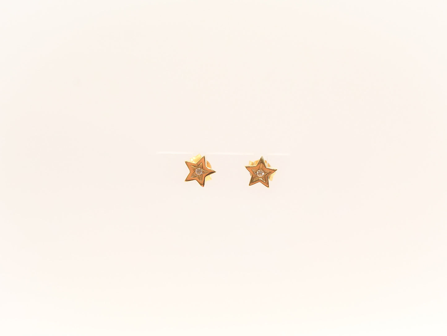 21K Gold Star Kids Earrings