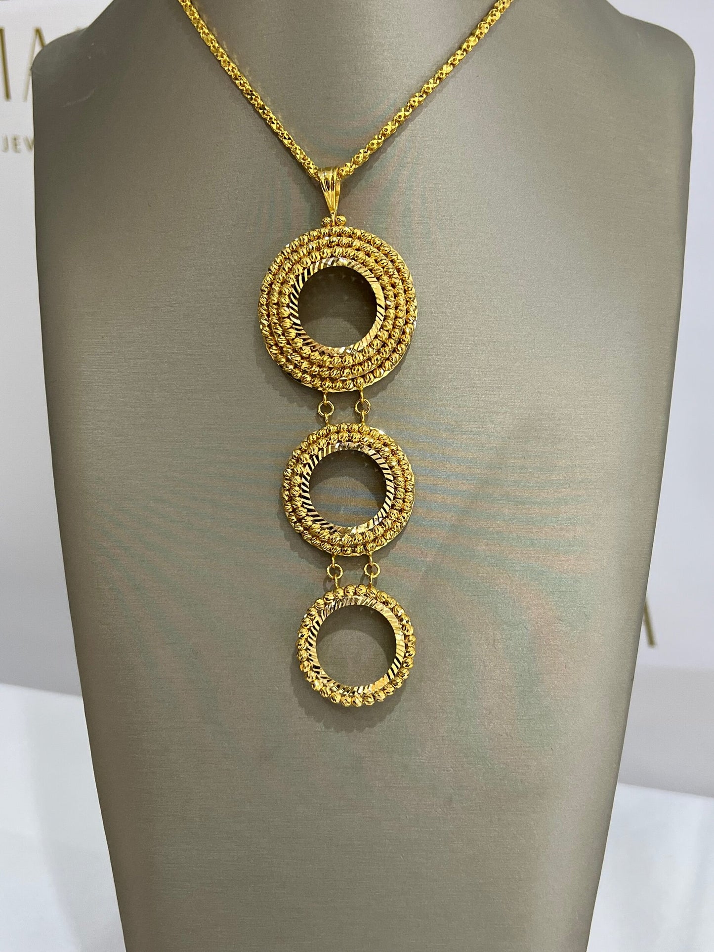 21k Gold 3 Lira Himo Pendant