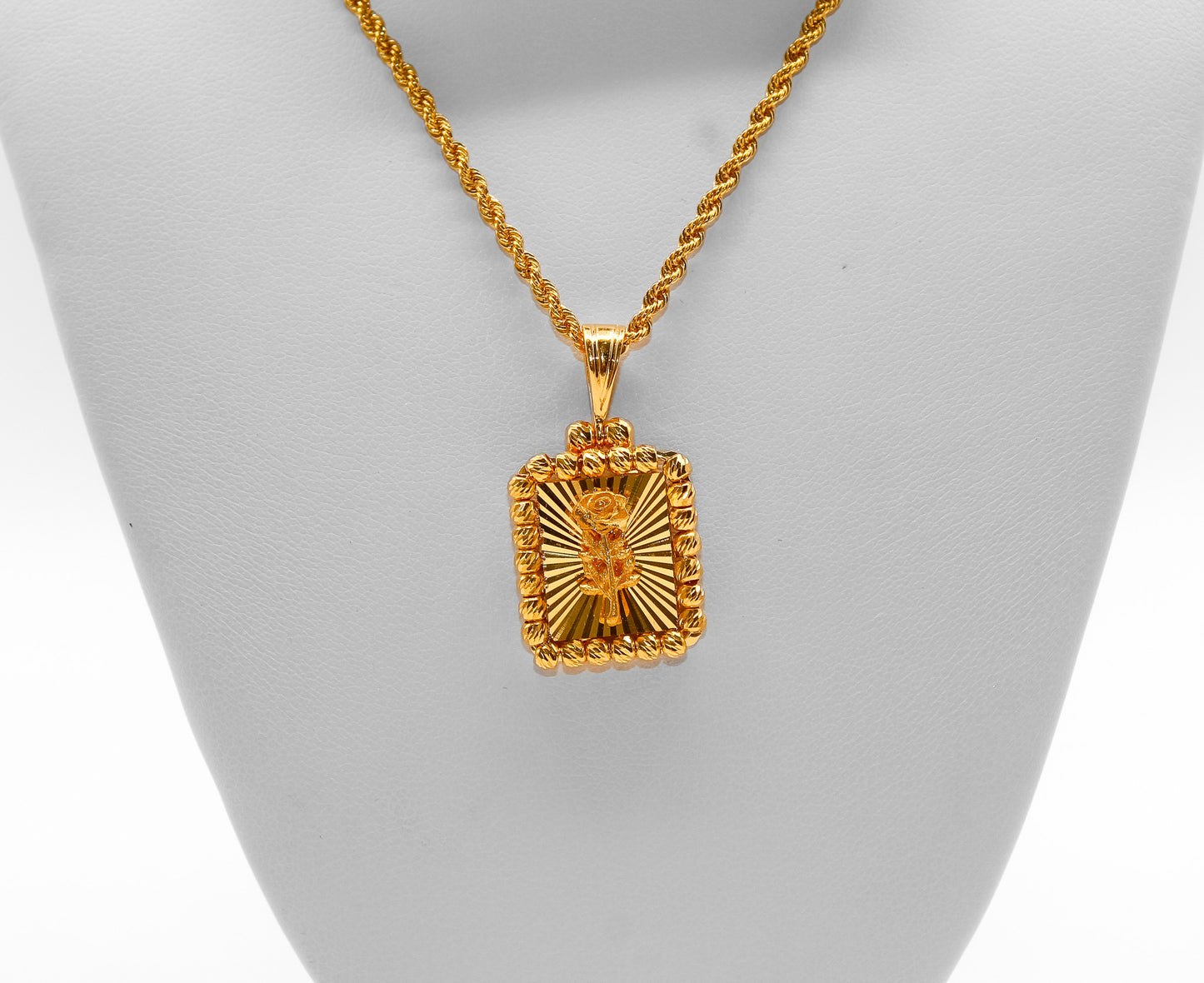 21K Gold Small Square Himo Pendant