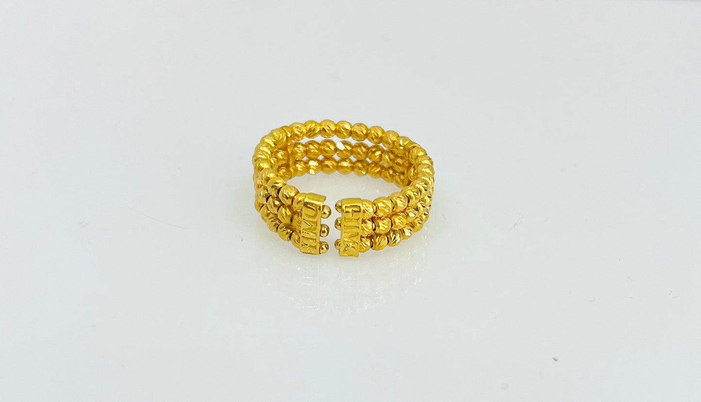 21K Gold Himo 3 Row Bead Ring