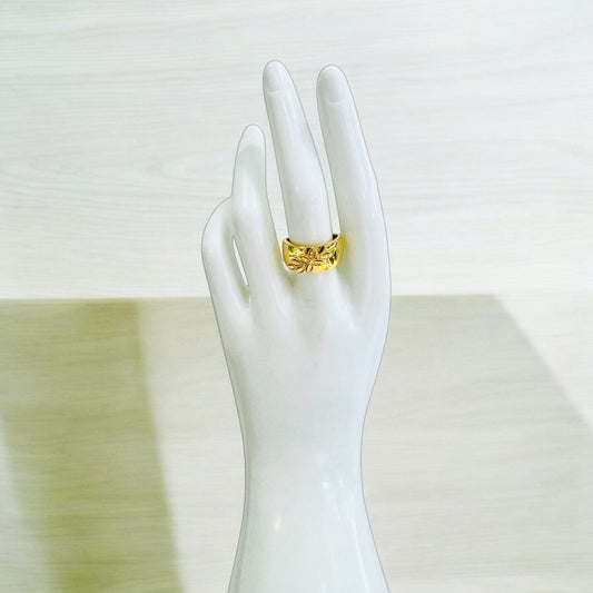 21K Gold Leaf Ring