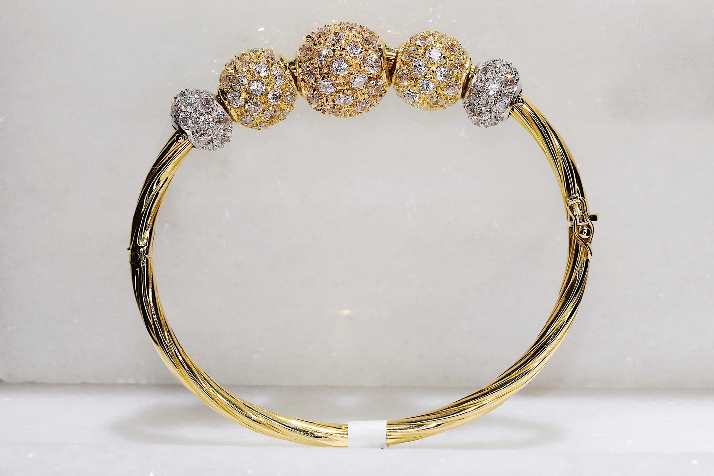 18K Gold Studded Ball Bangle Bracelet