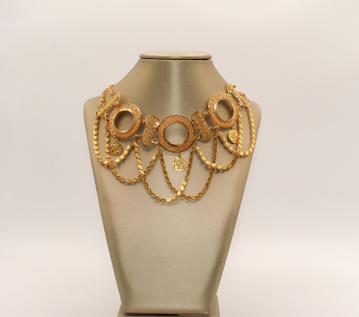 21K Gold 3 Coin Choker Necklace