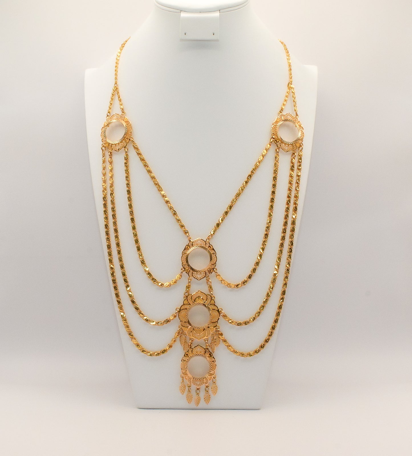 21K Gold 5 Coin Necklace