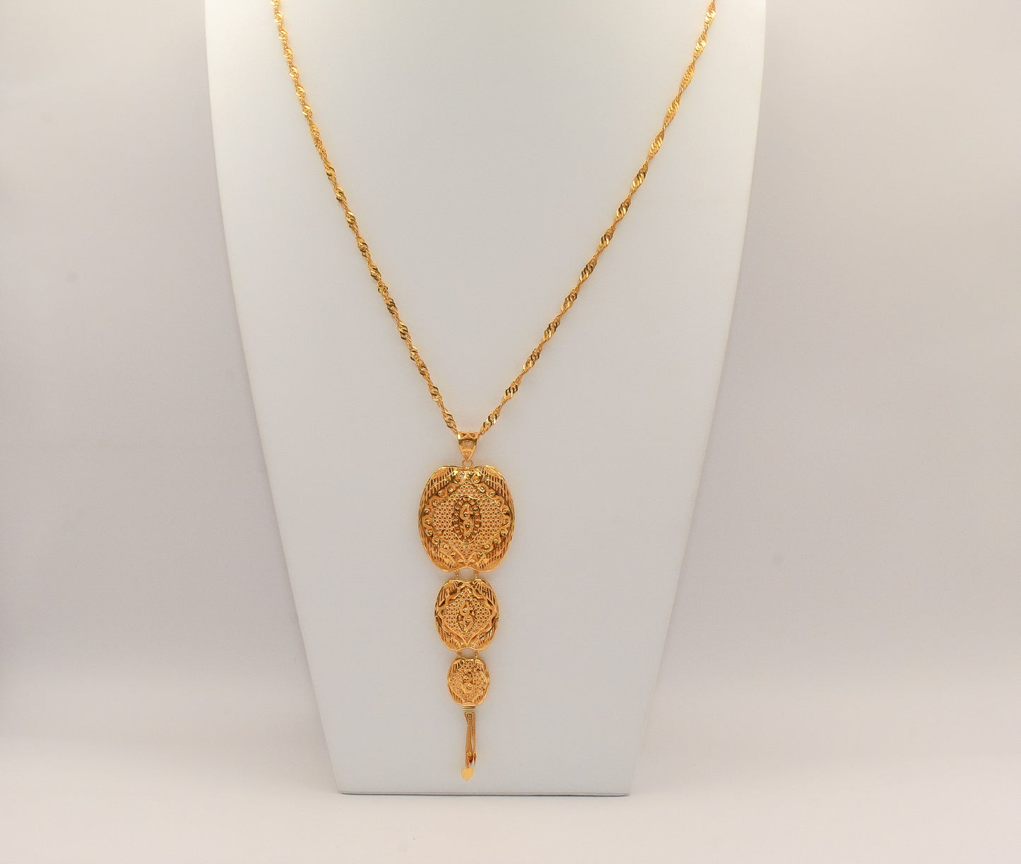21K Gold 3 Tier Khaliji Necklace
