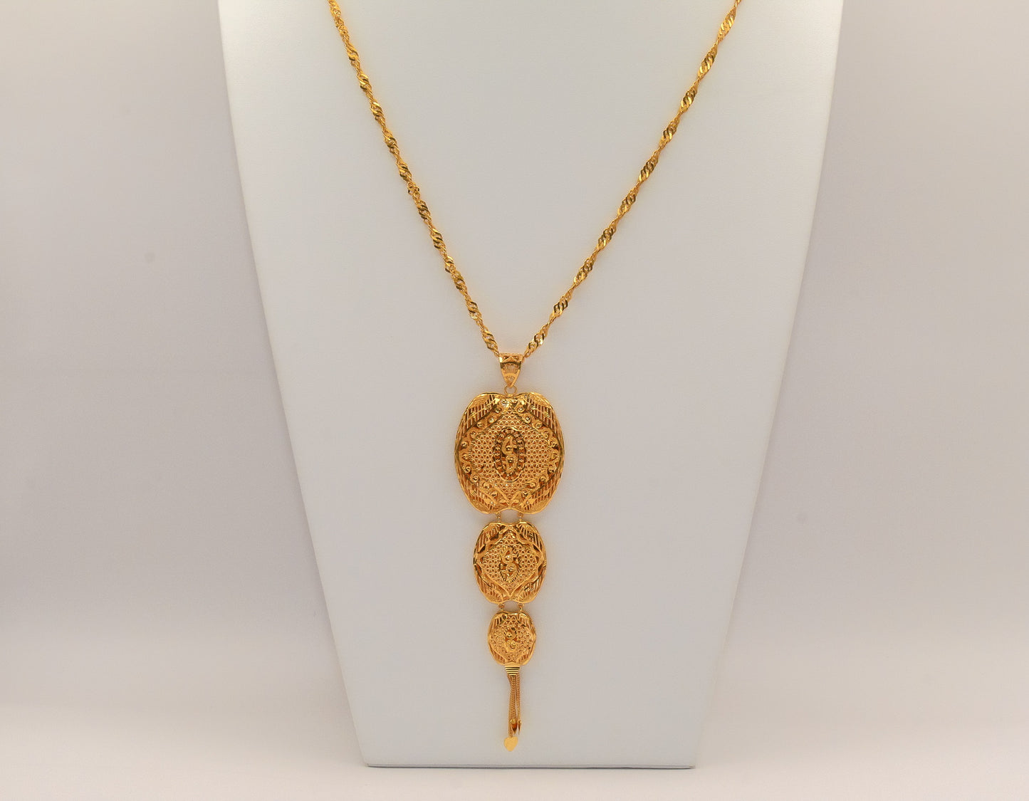 21K Gold 3 Tier Khaliji Necklace