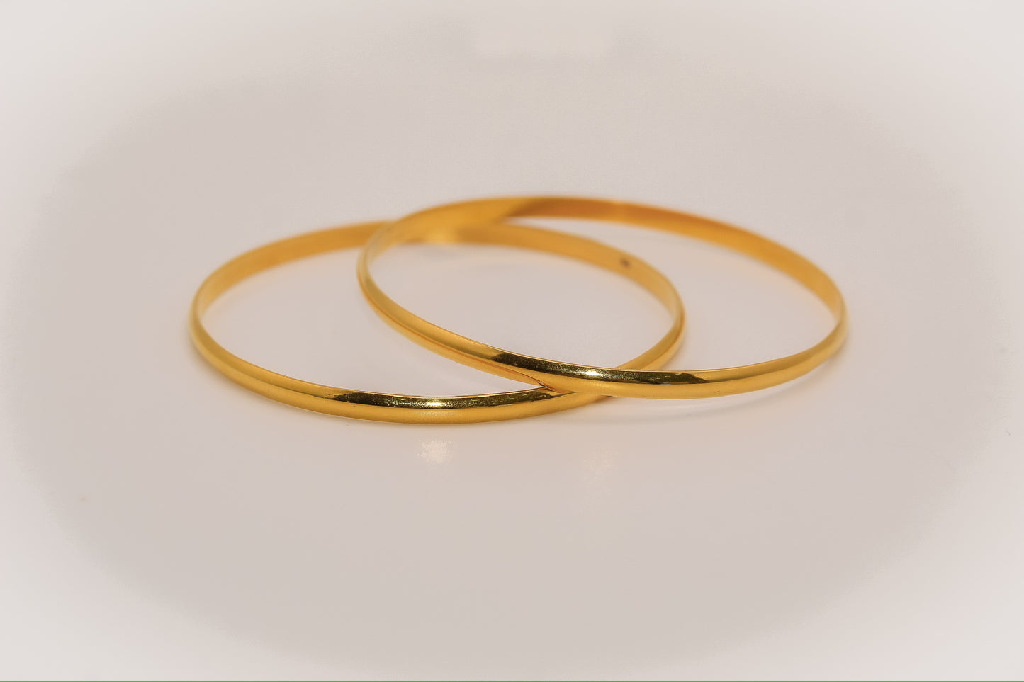 21K Gold Solid Bangle Bracelets