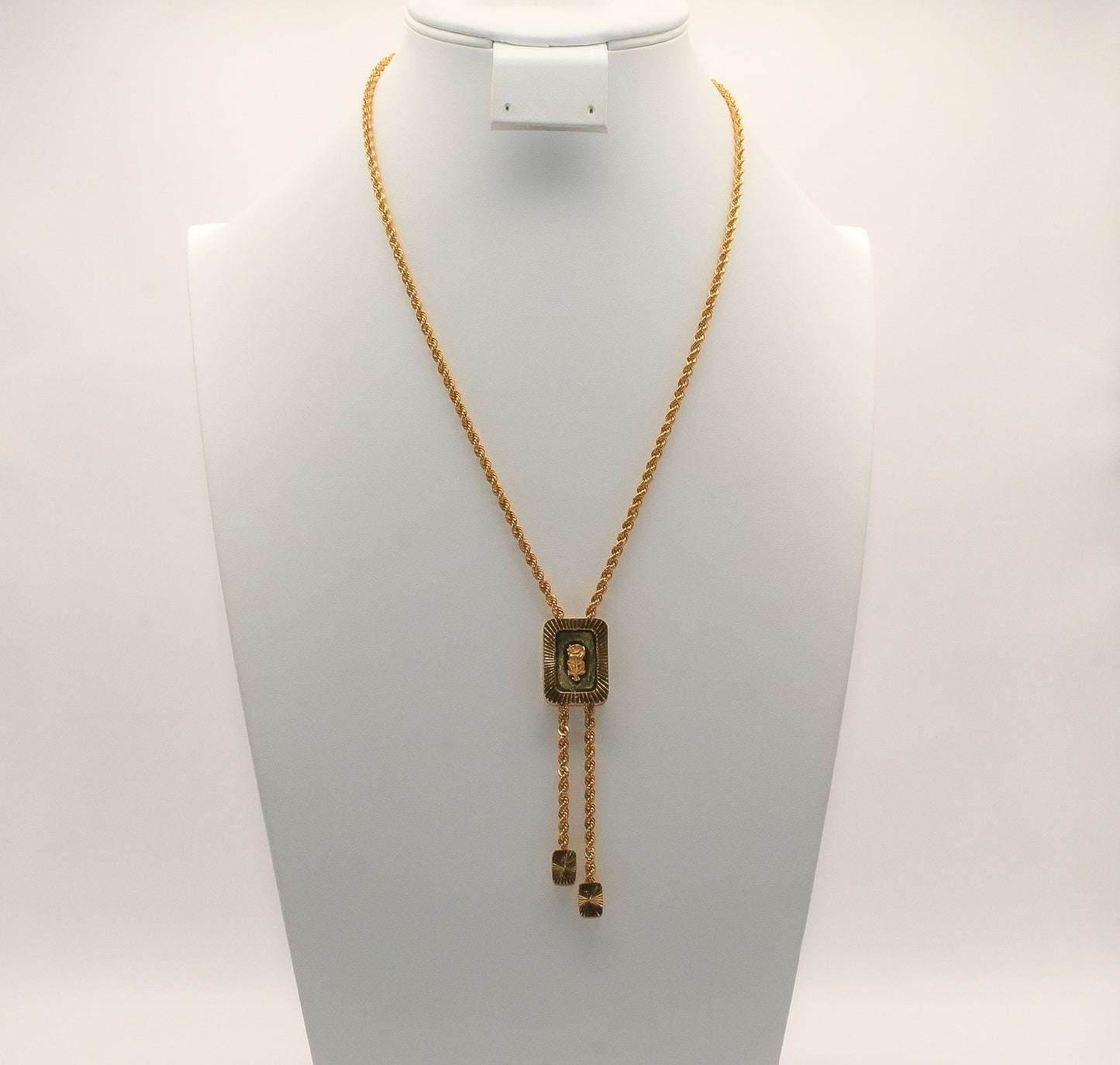 21K Gold Square Rose Necklace