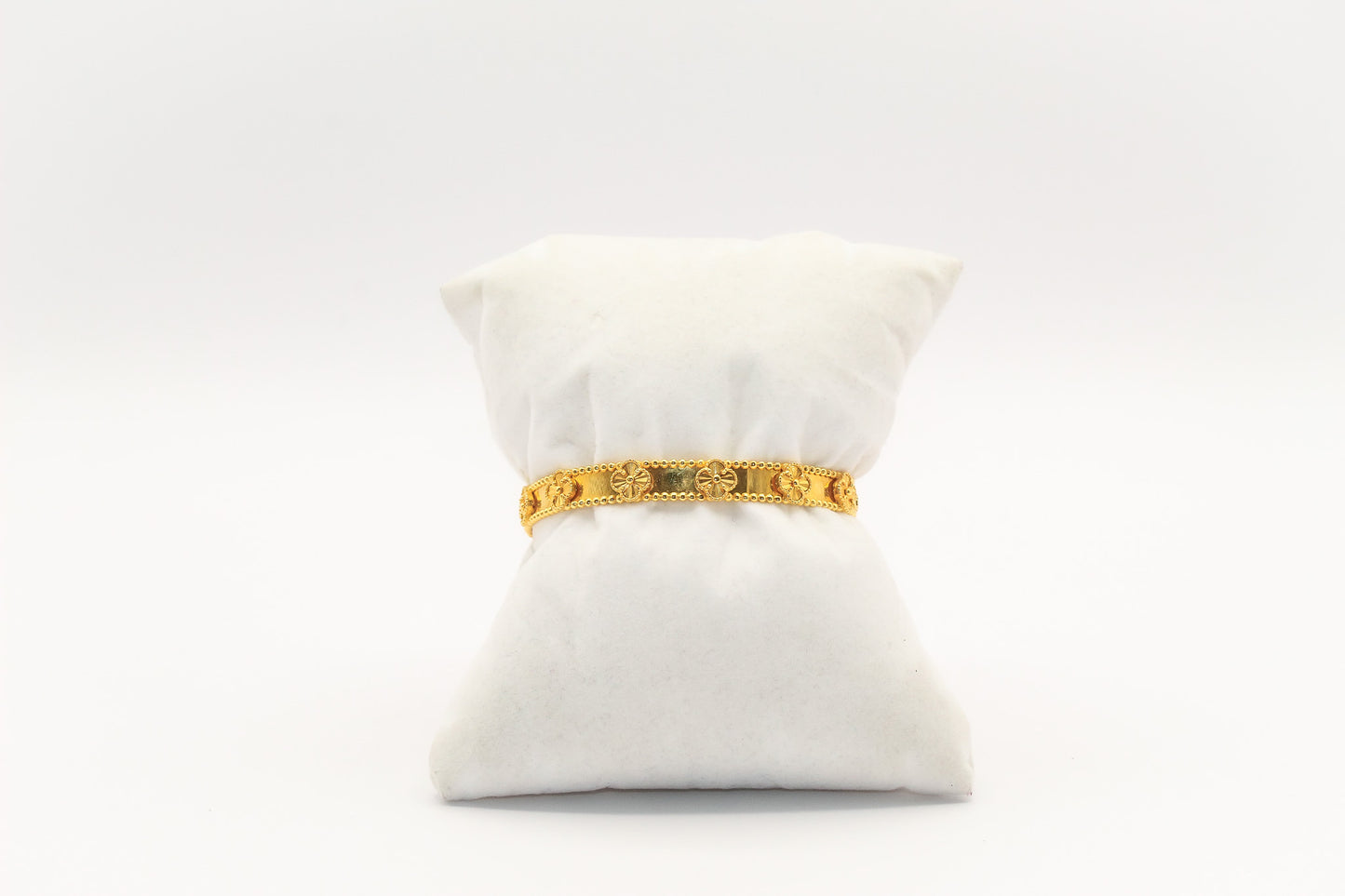 21K Gold Flower Bangle Bracelet