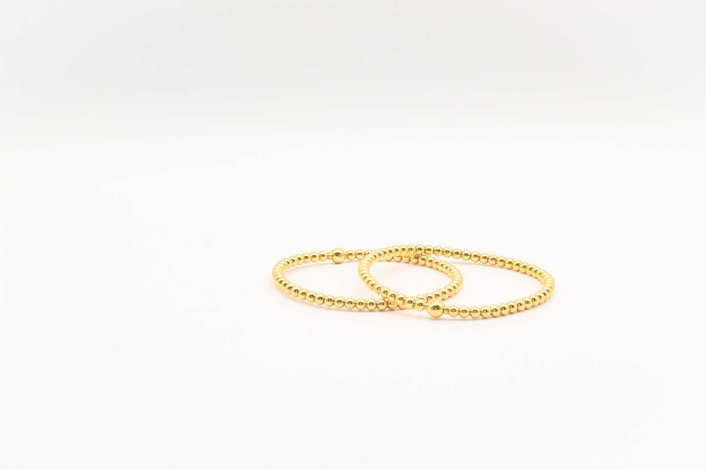 21K Gold Beaded Bangle Bracelet