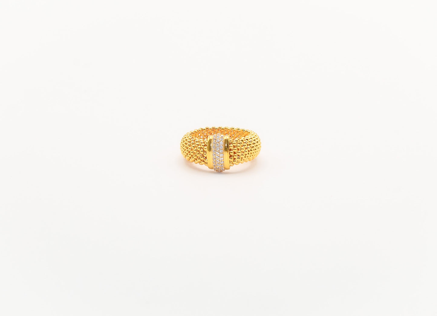 21K Gold Flexible Popcorn Design Ring