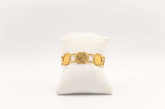 21K Gold English Coin Bracelet
