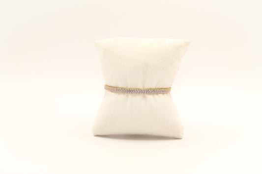 18K Gold Trio Tone Diamond Tennis Bracelet