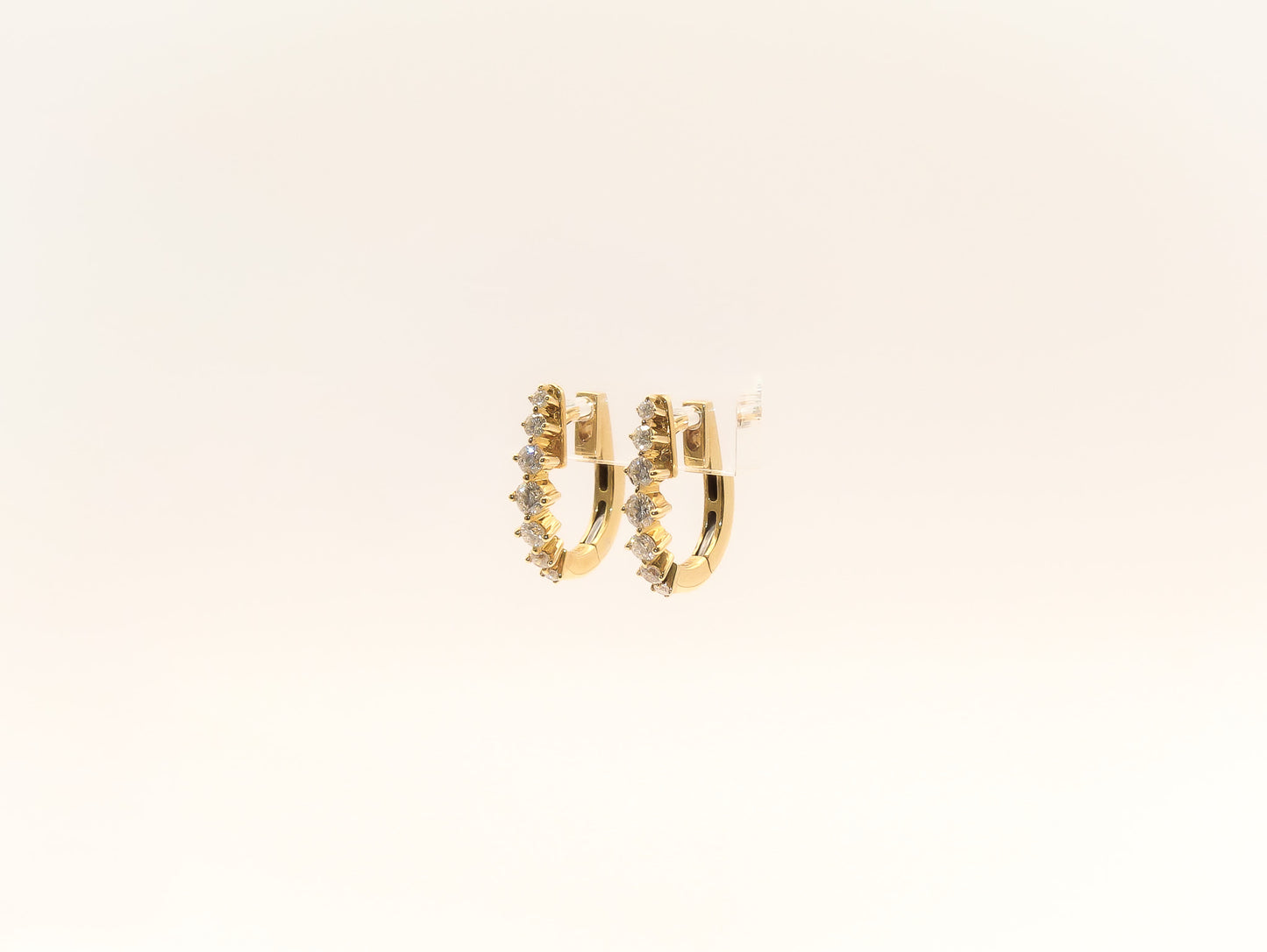 14K Gold Diamond Huggies