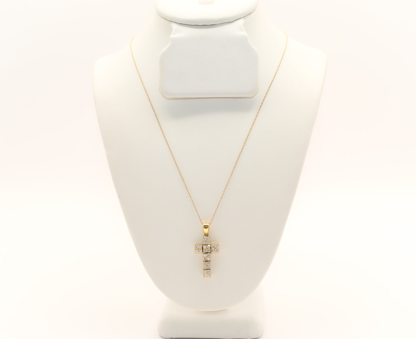18K Gold Diamond Cross Necklace
