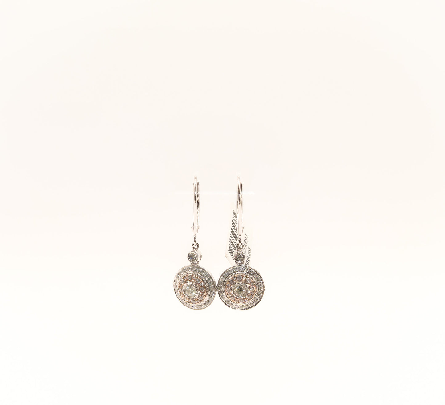 14K Gold Two Tone Diamond Earrings