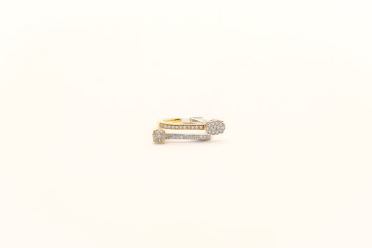 18K Gold Two Tone Diamond Ring