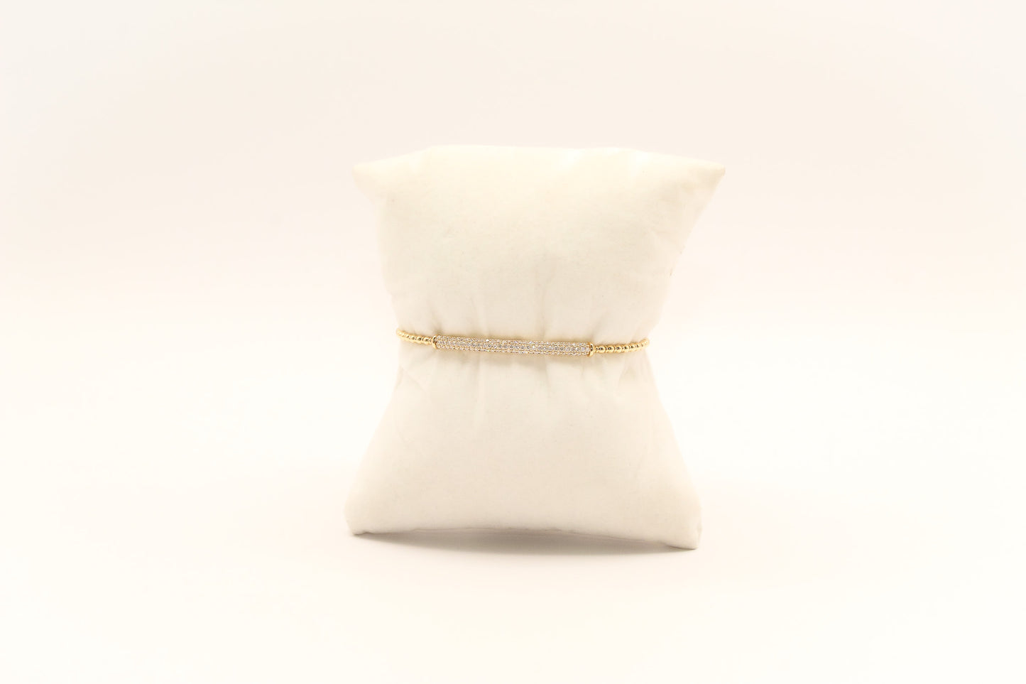 14K Gold Diamond Beaded Bangle Bracelet