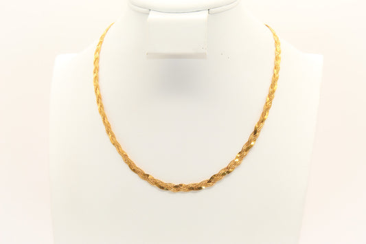 22K Gold Braided Necklace