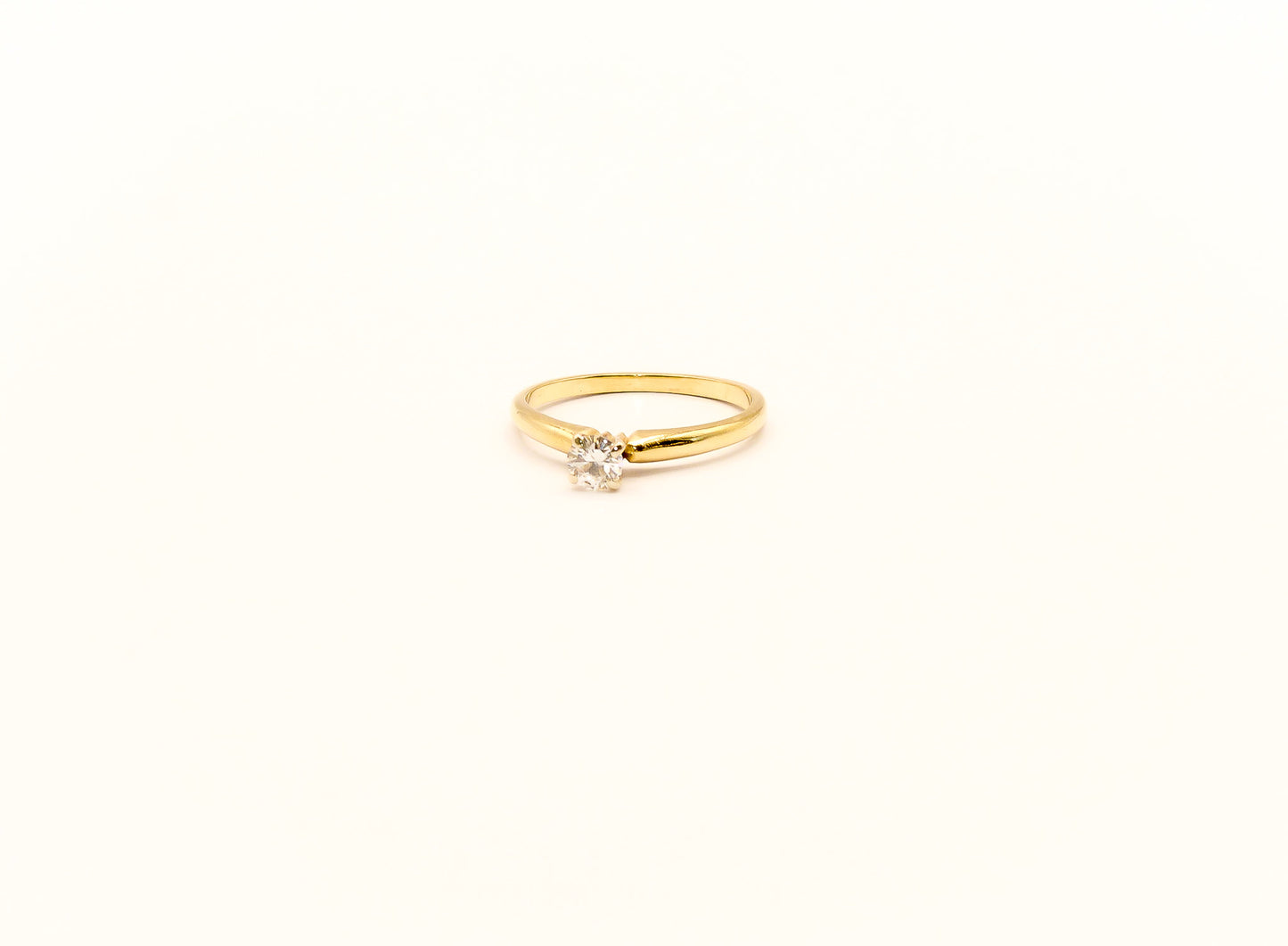 14K Gold Round Cut Diamond Solitaire Ring