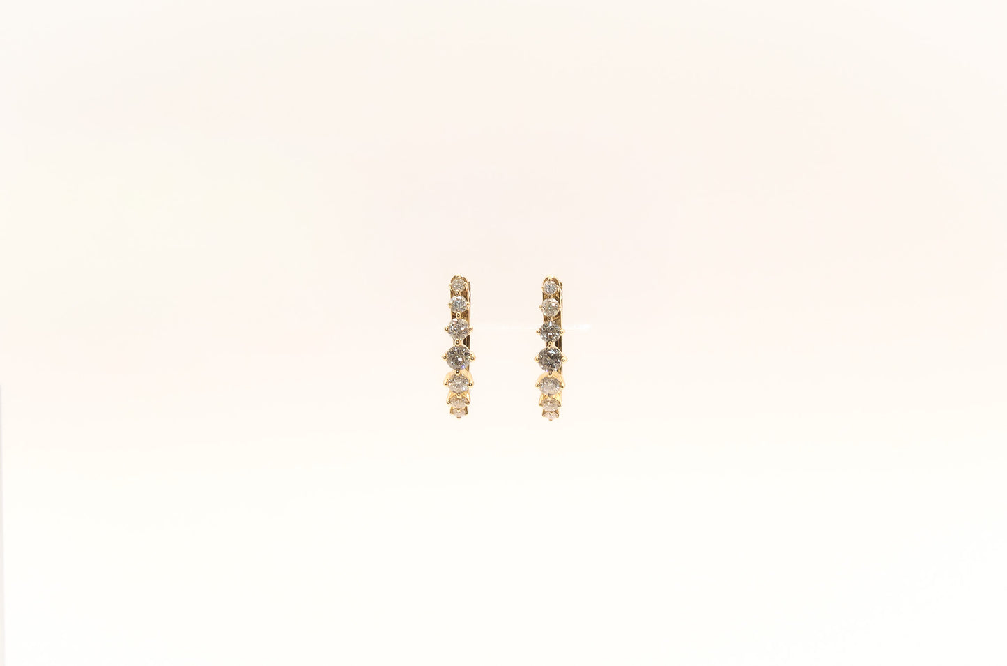 14K Gold Diamond Huggies