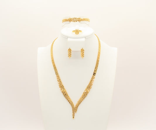 21K Gold Leaf Engagement Set