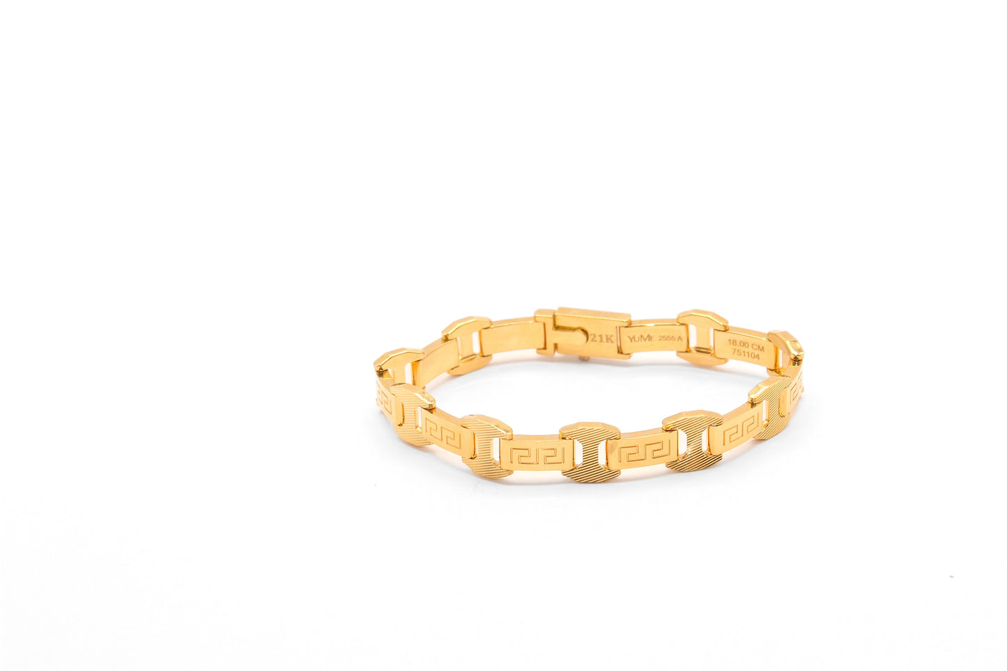 21K Gold Greek Key Solid Bracelet