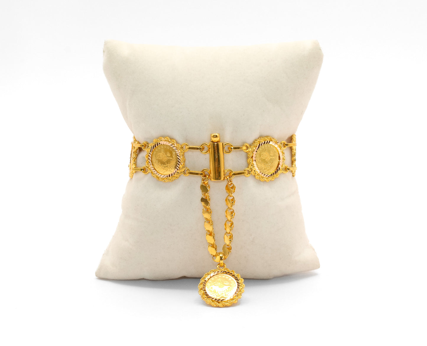 21K Gold Turkish Coin Bracelet