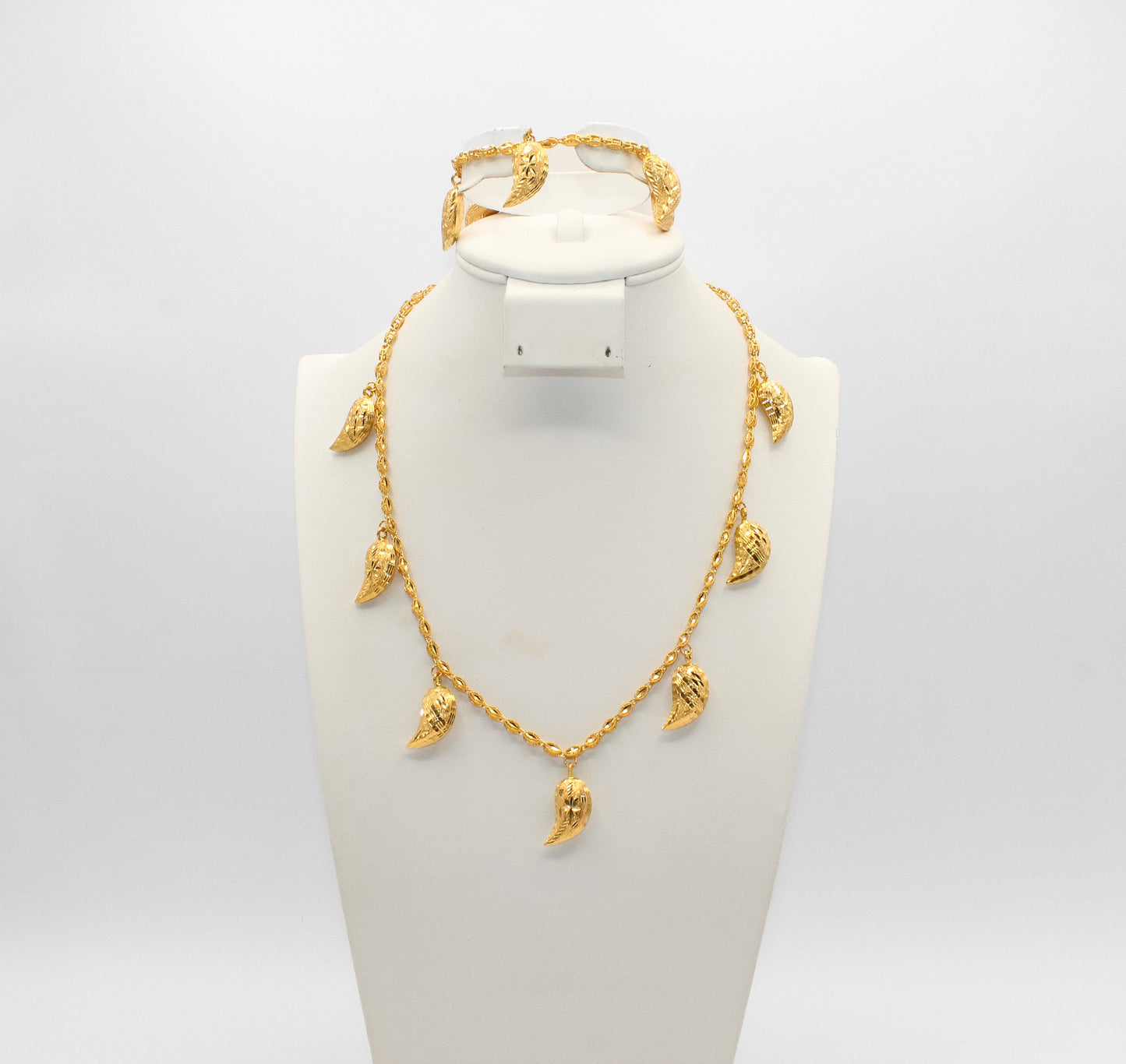 21K Gold Loza Charm Necklace Set