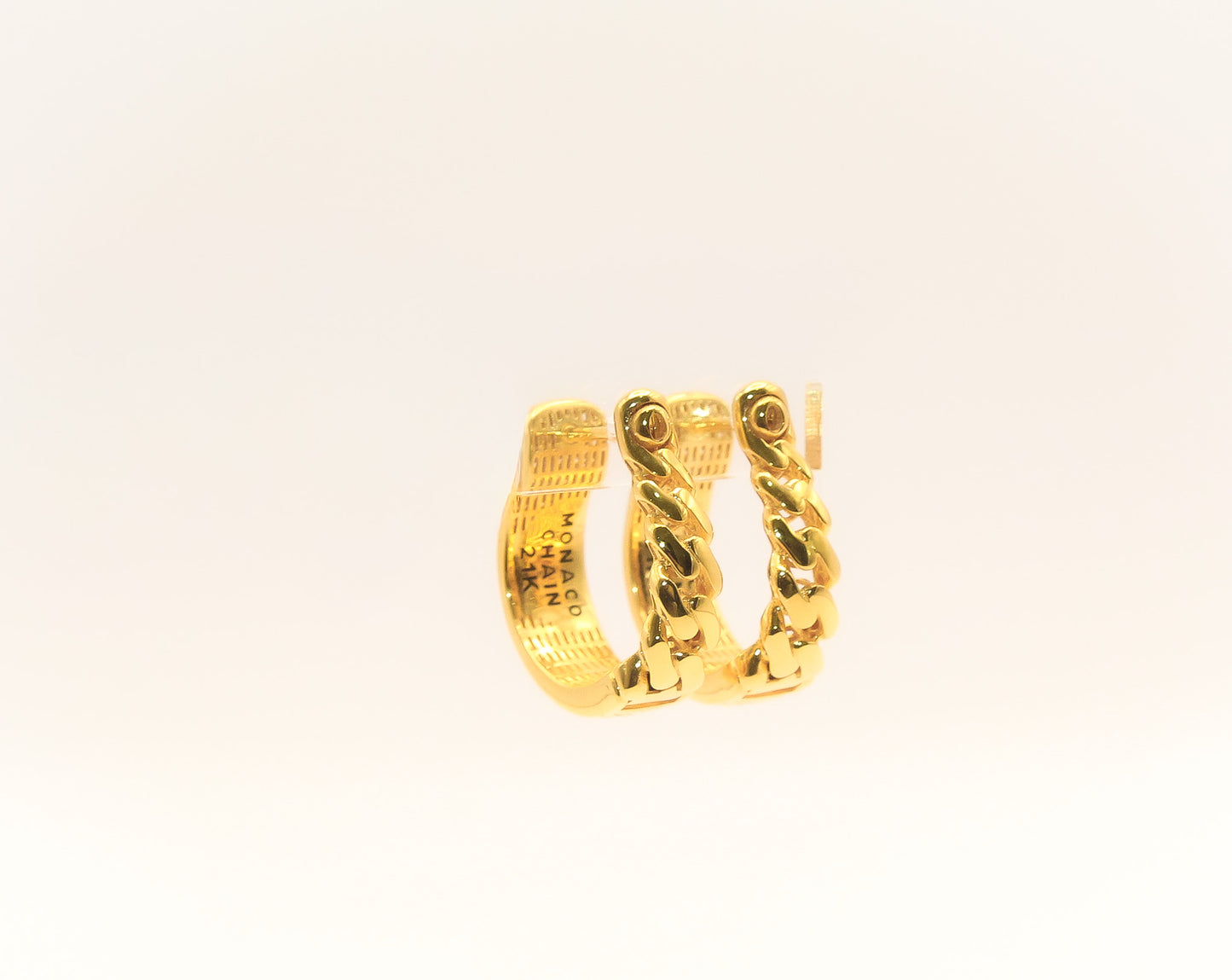 21K Gold Monaco Hoop Earrings