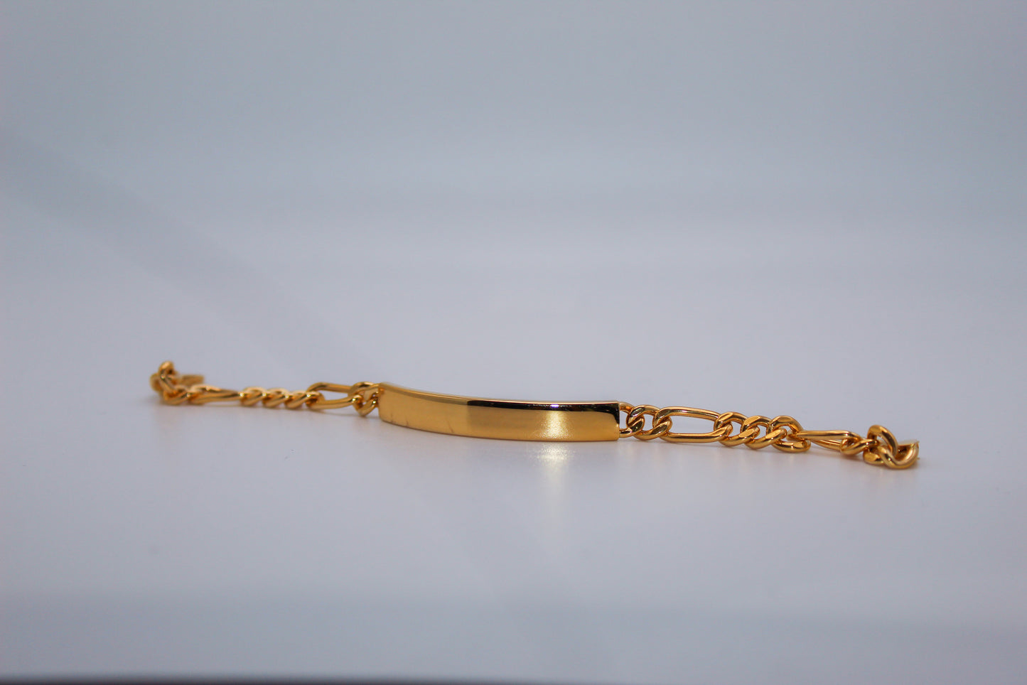 21K Gold Figaro Id Bracelet