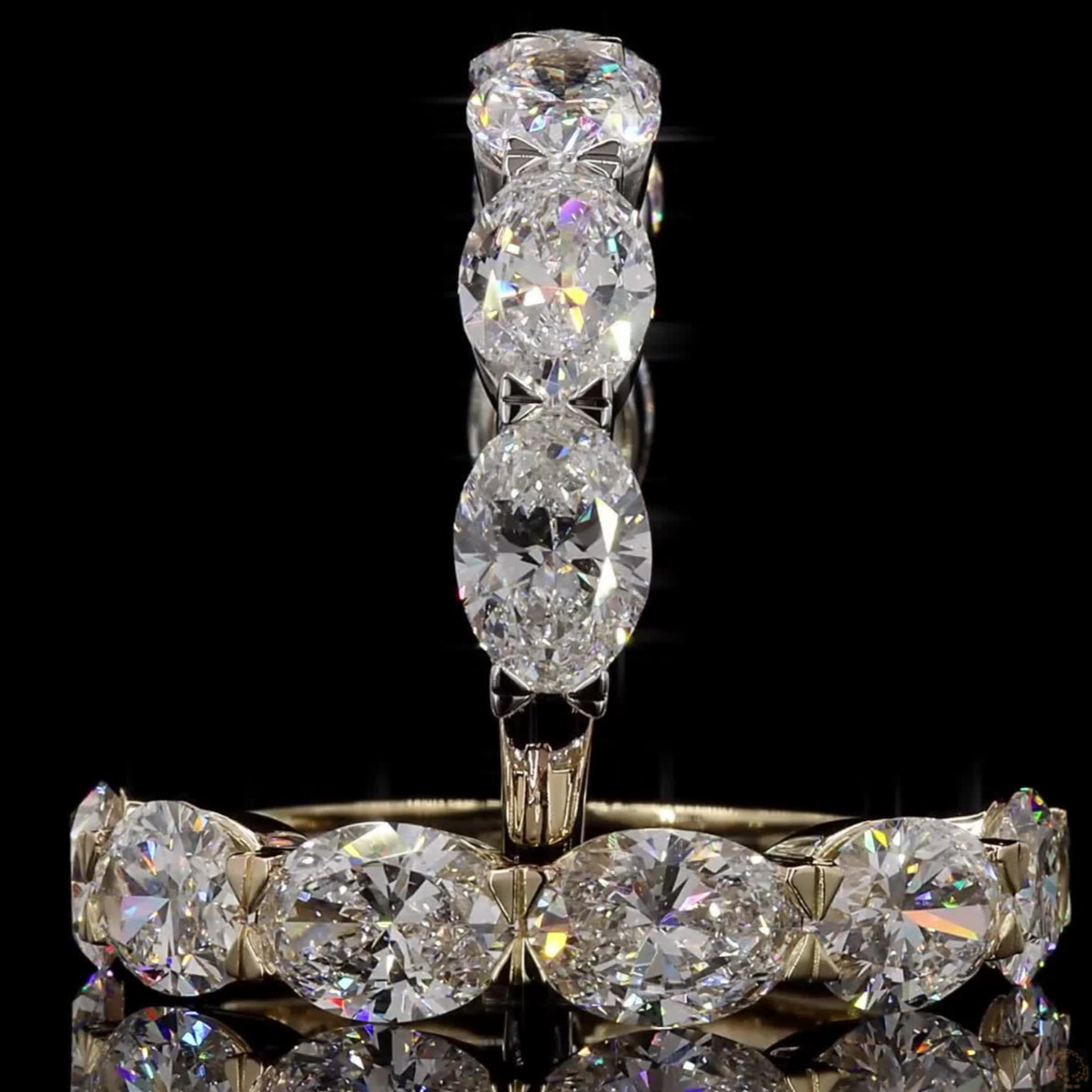 14K Gold Oval 3.03 Carat Diamond Band