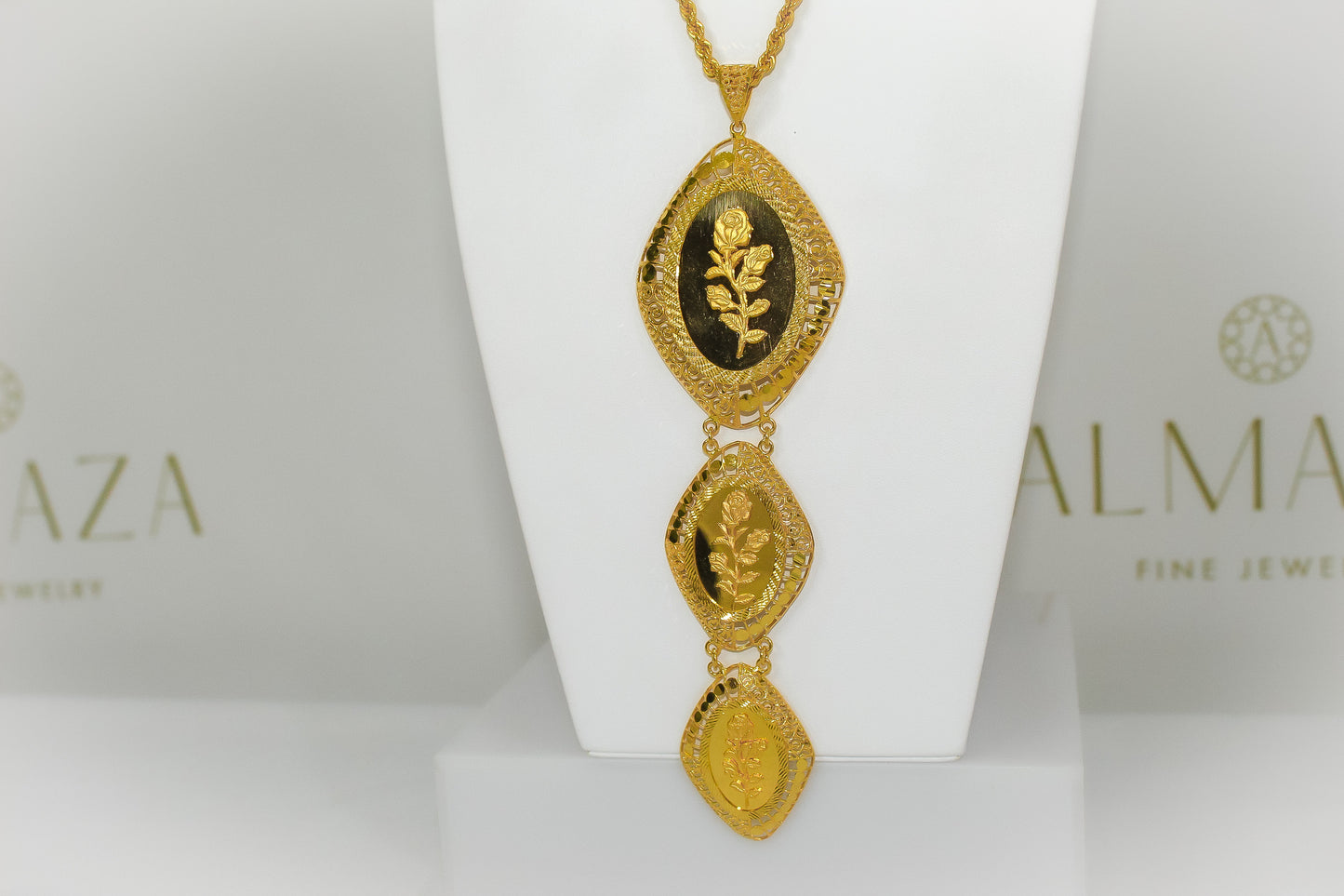 21K Gold 3 Tier Pendant