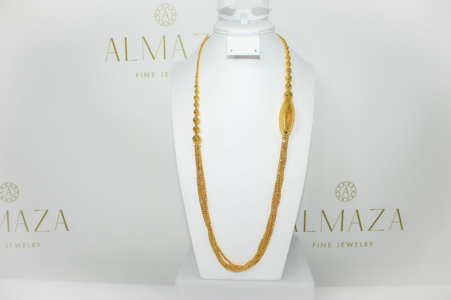 21K Gold Beaded Fancy Necklace