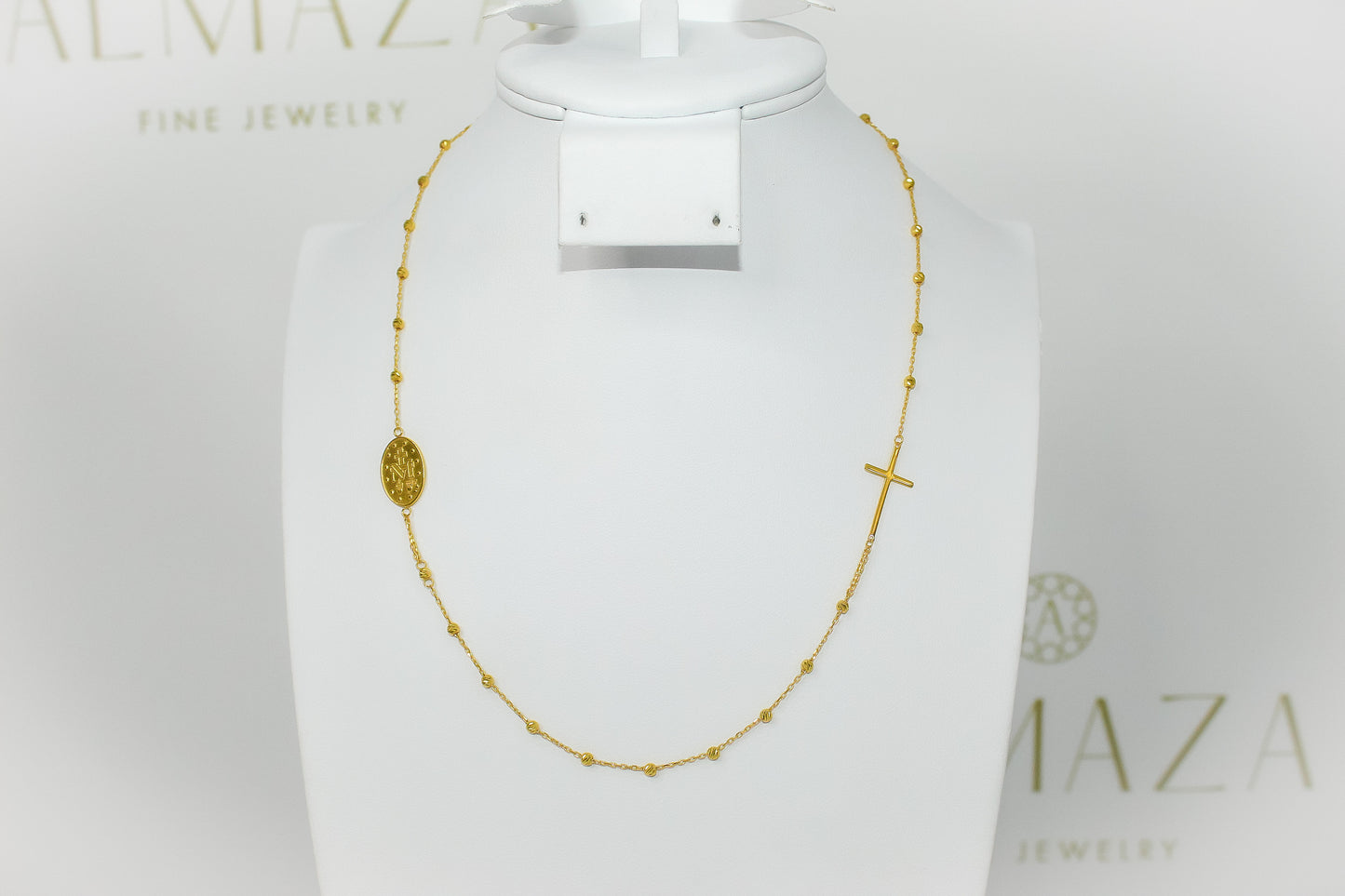 21K Gold Rosary Necklace