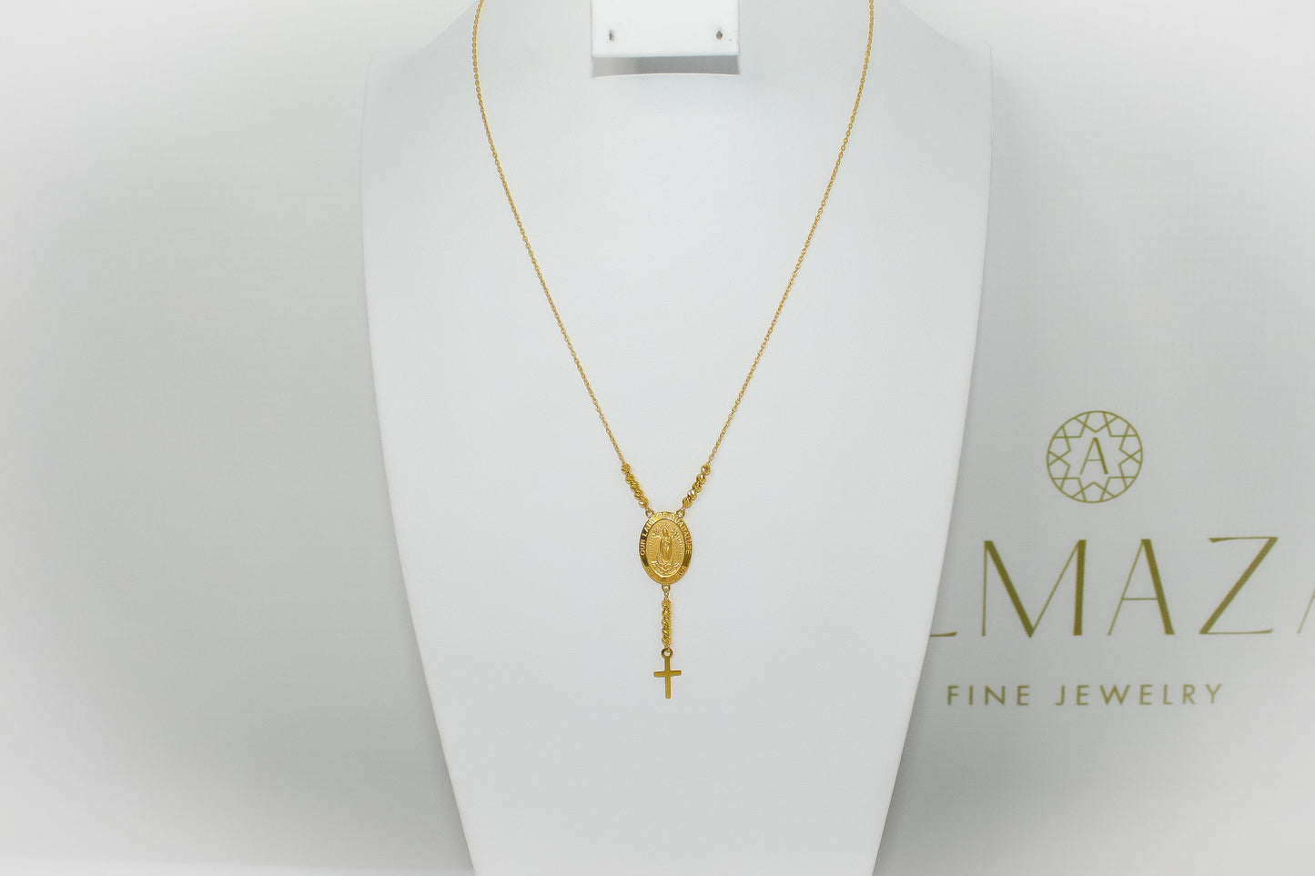 21K Gold Our Lady Guadalupe Necklace