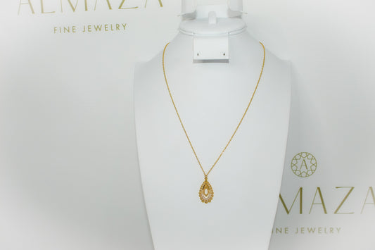 21K Gold Oval Necklace