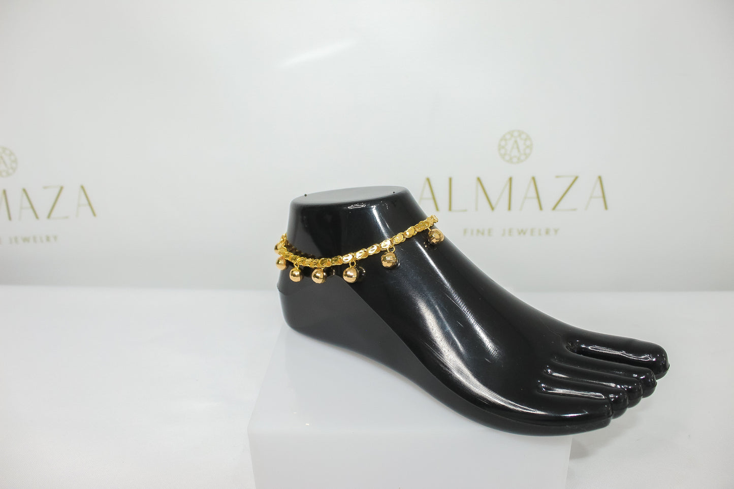 21K Gold Ball Charm Anklet