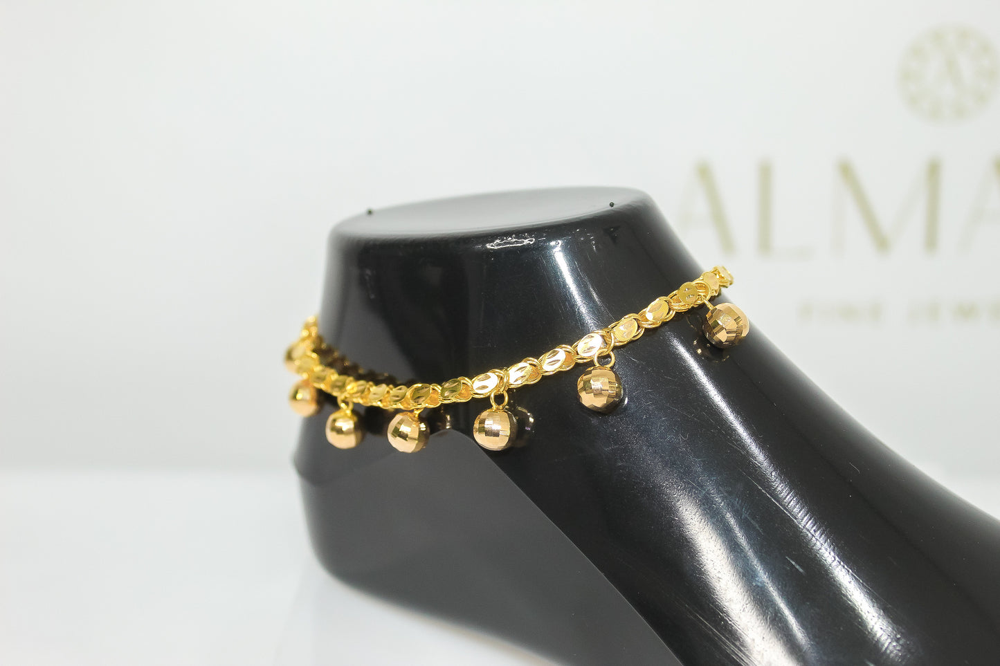 21K Gold Ball Charm Anklet