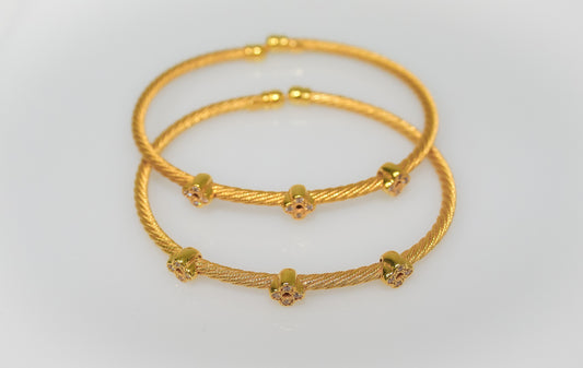 21K Gold Studded Flower Bracelets