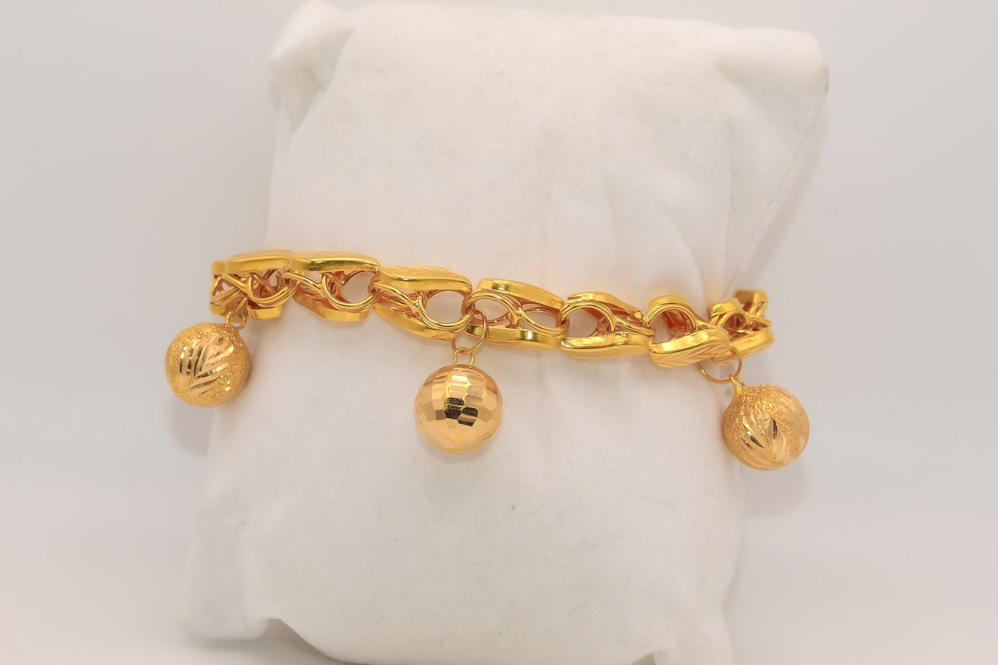 21K Gold Chunky Charm Bracelet