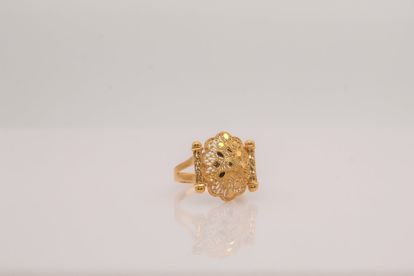 21K Gold Indian Motif Ring