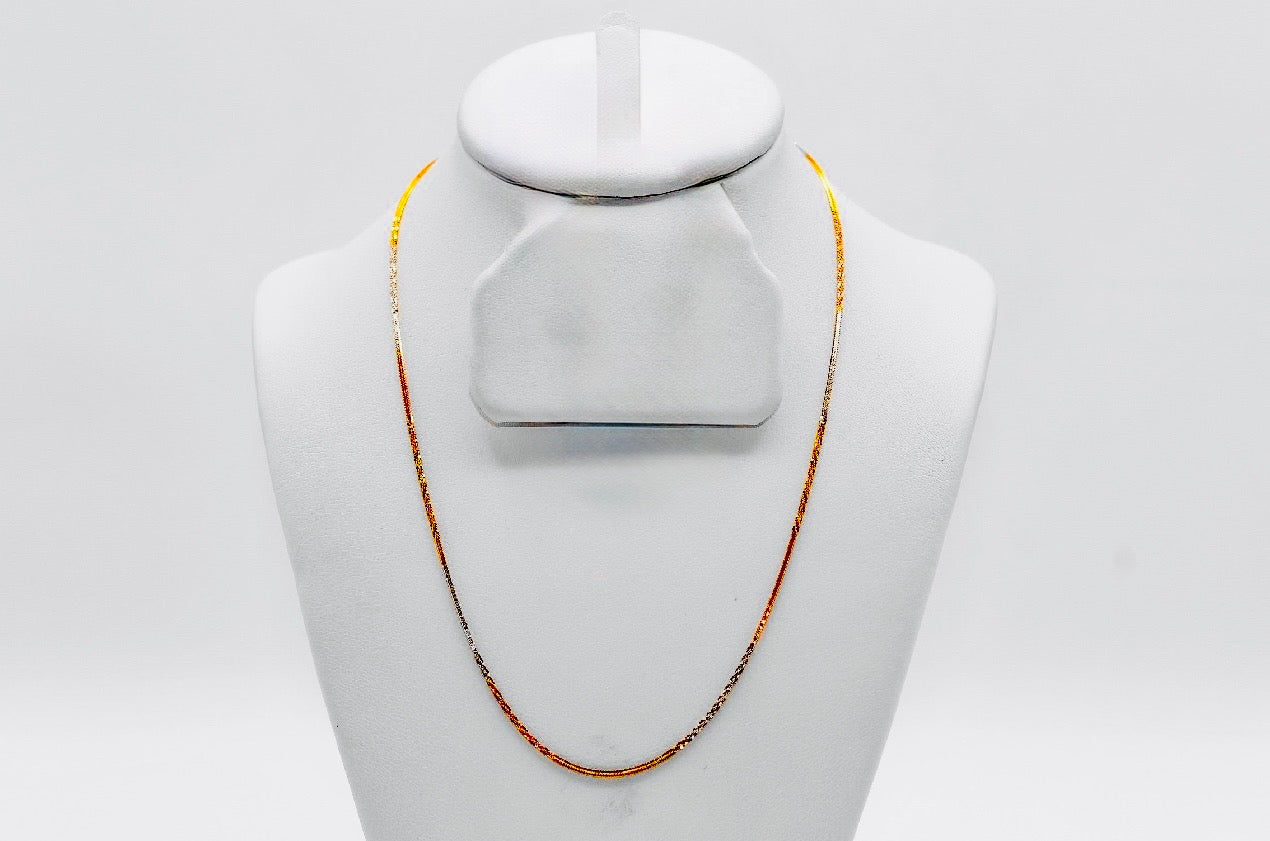 18K Gold Three Tone Delicate Chain