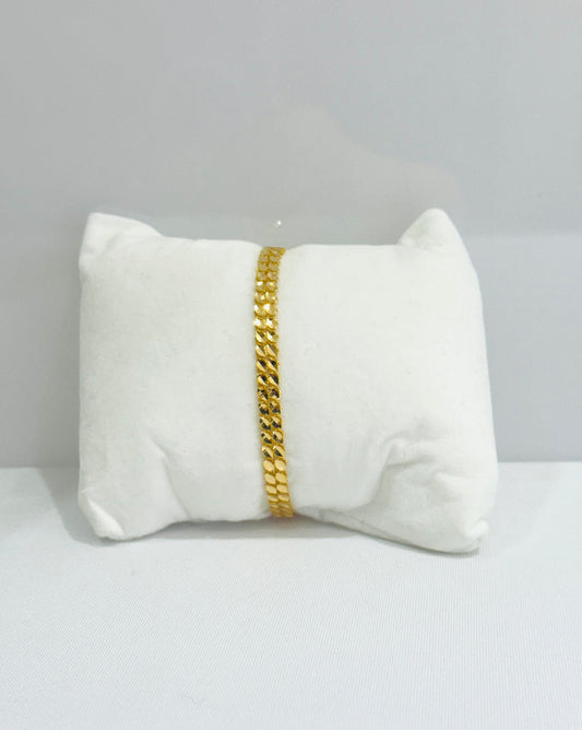 21K Gold Simple Leaf Bracelet