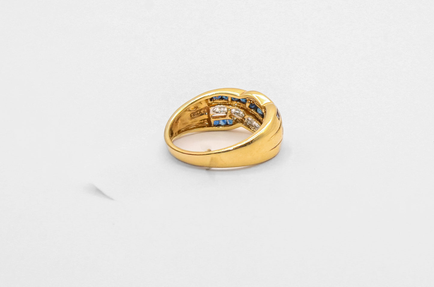14K Gold Sapphire Diamond Ring