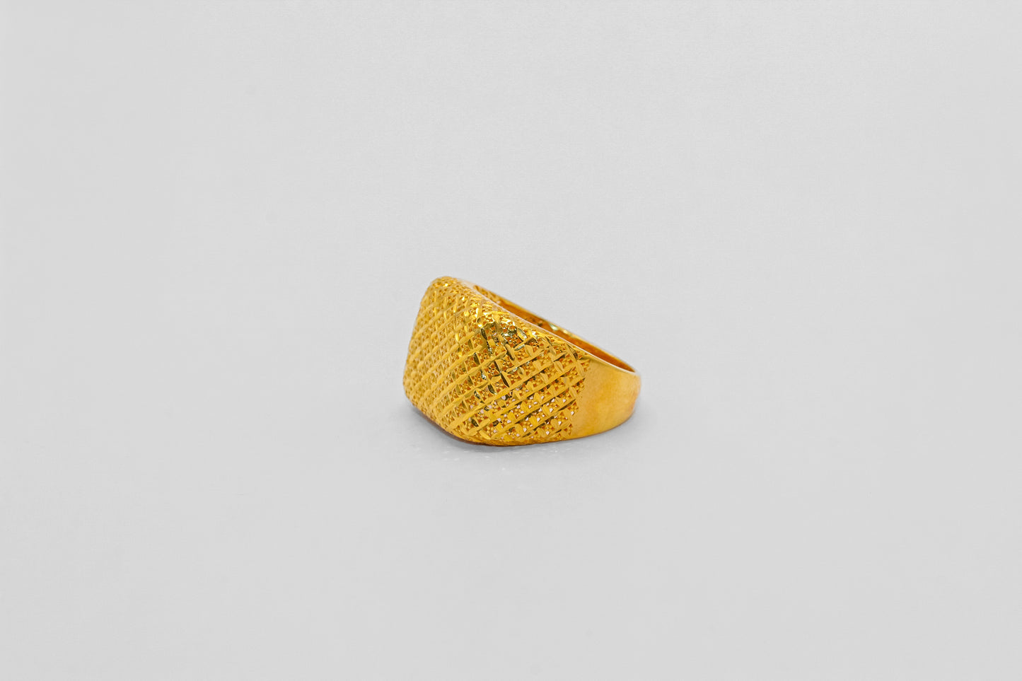 21K Gold Rectangle Puff Ring