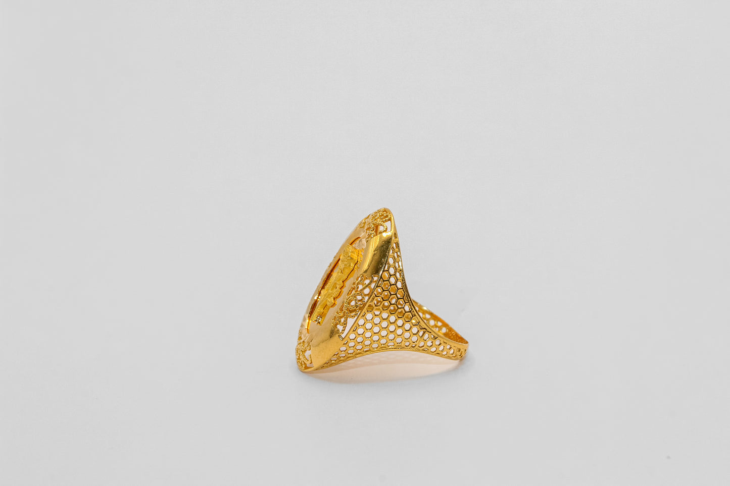 21K Gold Oval Rose Ring