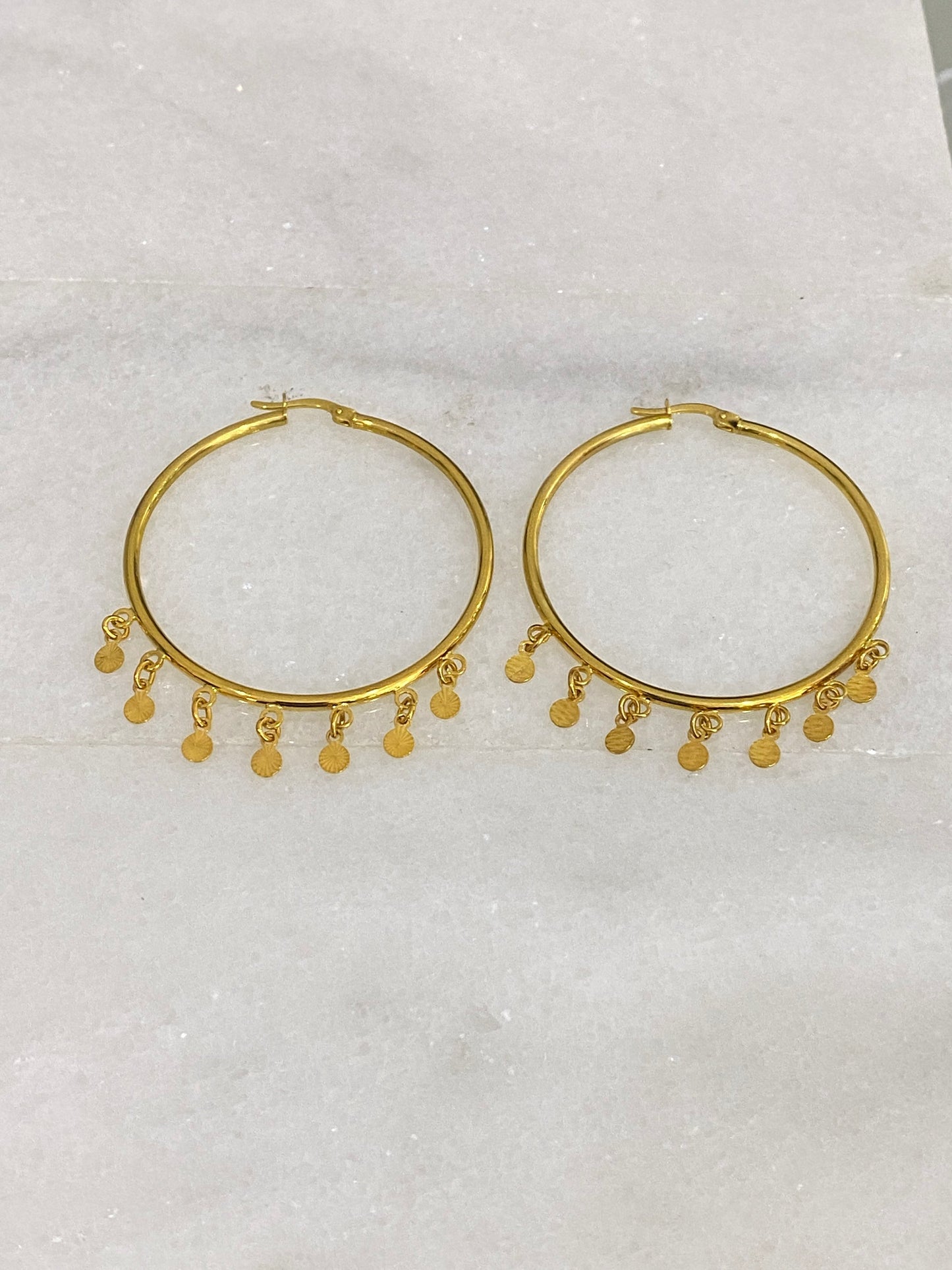 21k Gold Large Hoop Earrings